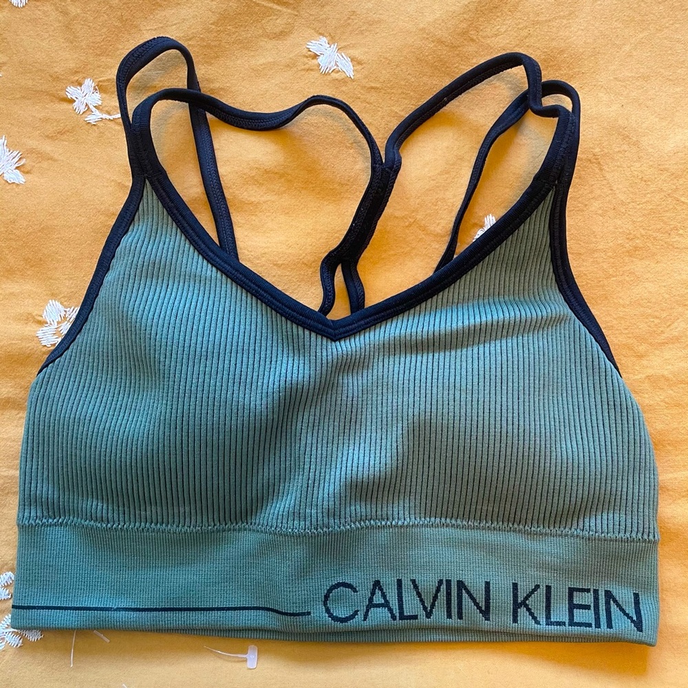 Calvin Klein Military Green Sports Bra XS